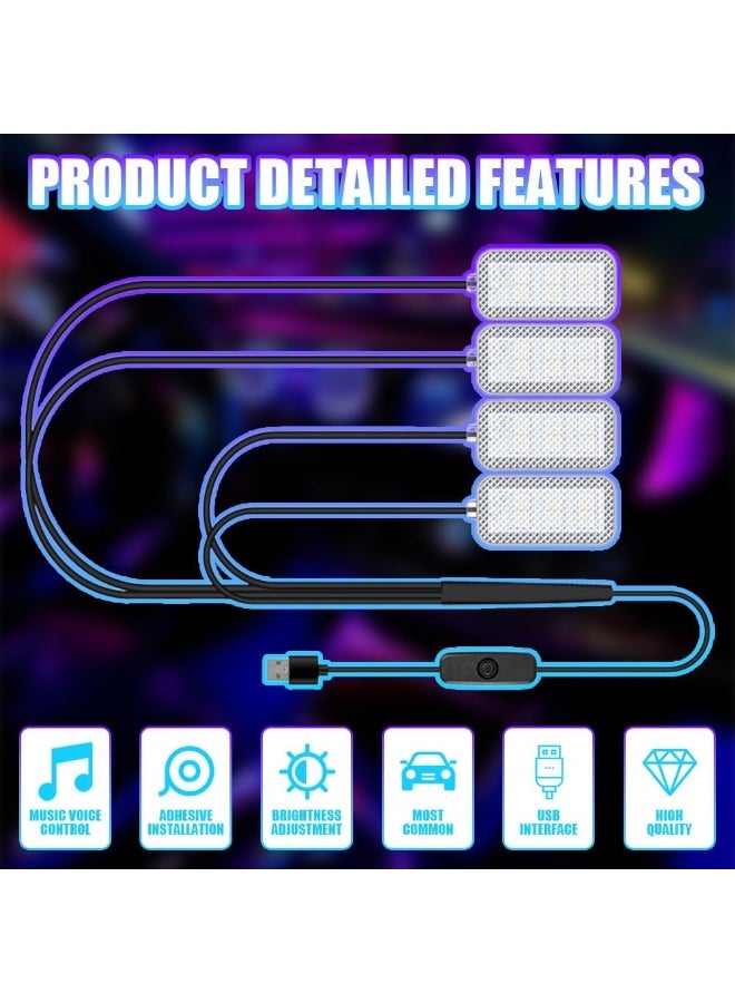OSHIMA Car Interior LED, USB Powered Ambient Footwell Lights Car Interior Lighting Cars Accessories Waterproof LED Strip, LED Strip Ambient Lighting Footwell Lighting(Dark Blue) - Image 3